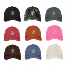 BEACH SCENE Distressed Dad Hat Embroidered Palm Tree Sunset Caps  Many Colors  eb-62395063